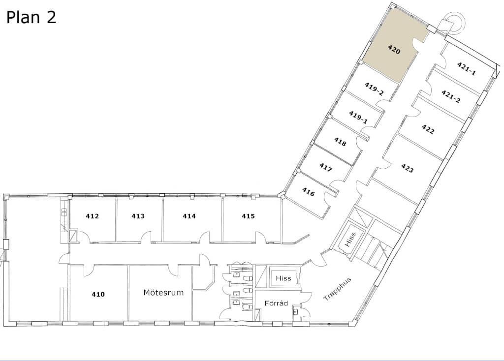 Rum 420 Planlösning